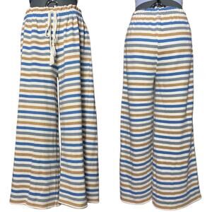 sisstrevolution striped wide leg pants Clearwater knit women's size medium